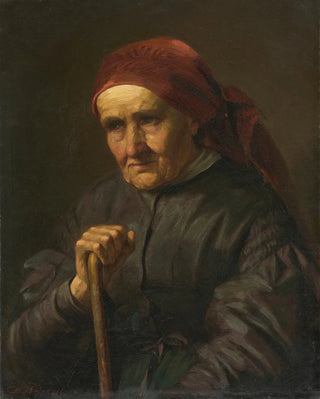 Dominik Weber - Portrait of an Elderly Peasant Woman.webp