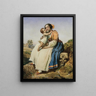 Dominique Louis Papety - An Italian Peasant Woman and Child.webp