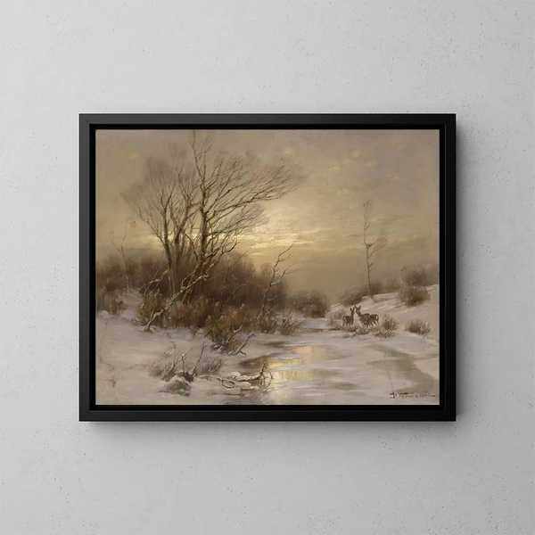 Sogno in paesaggio invernale - Désiré Thomassin — quadro incorniciato alla parete