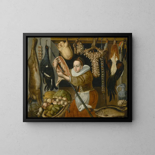 Dutch School - A Still Life Of A Larder With A Maid.webp