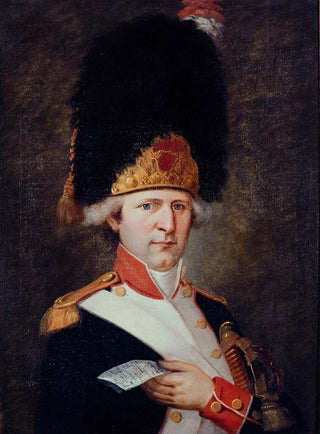 E Lussigny - Portrait dun grenadier tenant la main un billet.webp