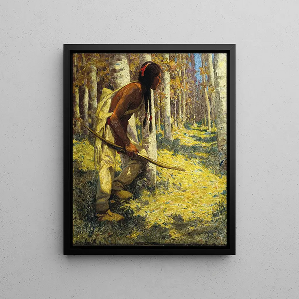 Cacciatore indiano - Eanger Irving Couse — quadro incorniciato alla parete
