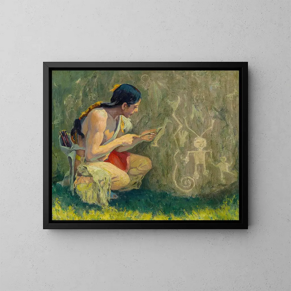 Gli ideogrammi - Eanger Irving Couse — quadro incorniciato alla parete