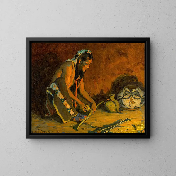 Arrotolare l'arco - Eanger Irving Couse — quadro incorniciato alla parete