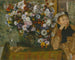 Una donna seduta accanto a un vaso di fiori - Edgar Degas — vista dell’opera