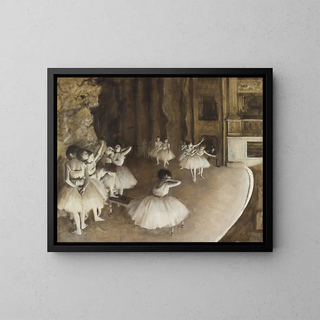 Ripetizione di balletto sul palco - Edgar Degas — quadro incorniciato alla parete