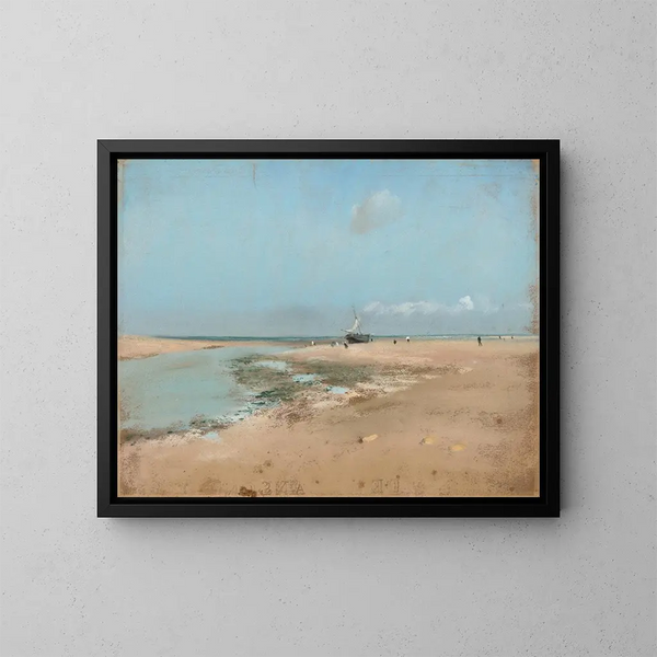 Spiaggia a bassa marea all'estuario del fiume - Edgar Degas — quadro incorniciato alla parete