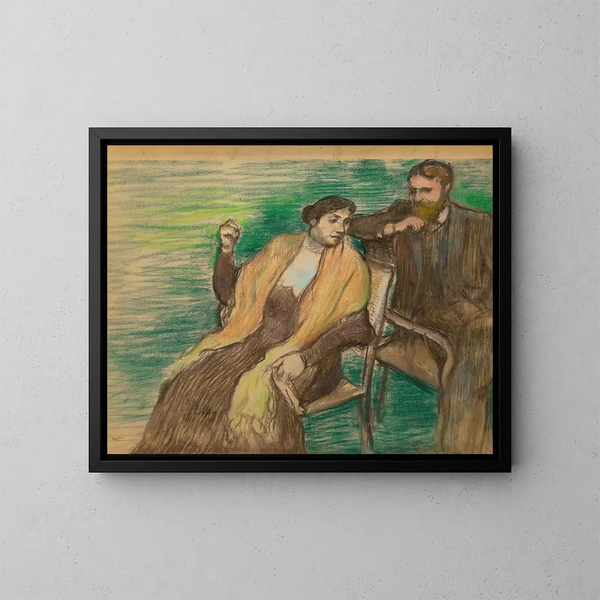 Schizzo per un ritratto di M. e Mme Louis Rouart - Edgar Degas — quadro incorniciato alla parete