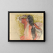 Donna in vestaglia rossa che si pettina - Edgar Degas — quadro incorniciato alla parete