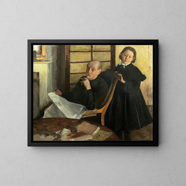 di Henri Degas e sua nipote Lucie Degas, lo zio e la cugina dell'artista - Edgar Degas — quadro incorniciato alla parete