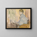 Madame Henri Rouart seduta su una poltrona davanti a un piccolo tavolo con una statuetta di Tanagra - Edgar Degas — quadro incorniciato alla parete