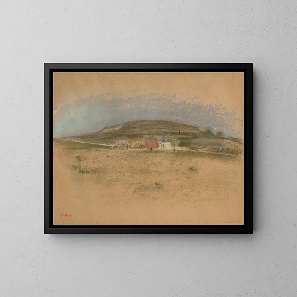 Case ai piedi di una scogliera - Edgar Degas — quadro incorniciato alla parete