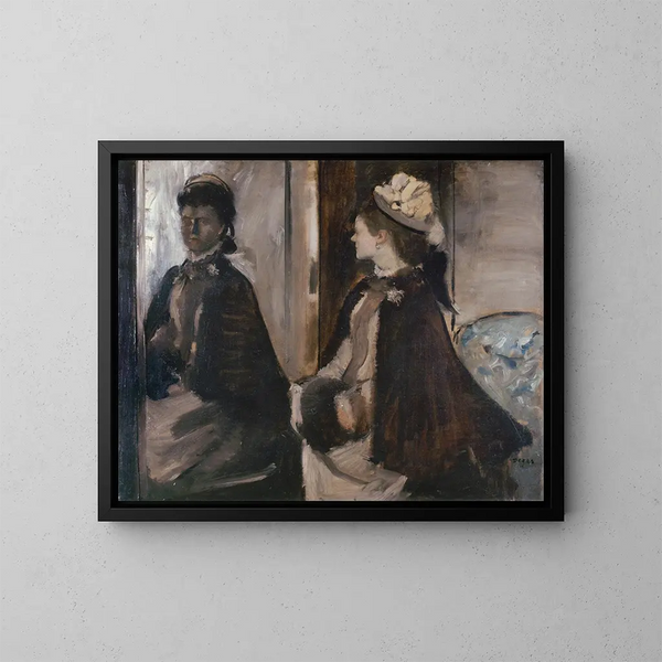 Madame Jeantaud nello specchio - Edgar Degas — quadro incorniciato alla parete