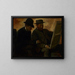 Paul Lafond e Alphonse Cherfils che esaminano un dipinto - Edgar Degas — quadro incorniciato alla parete