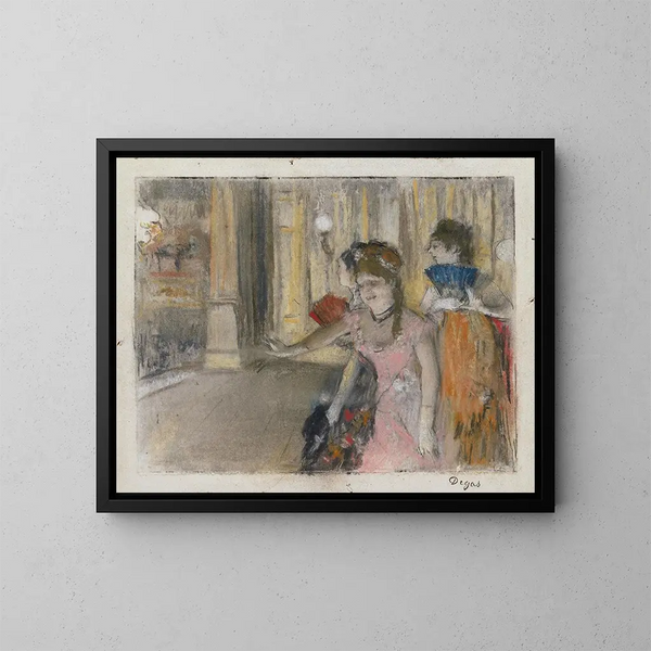 Cantanti sul palco - Edgar Degas — quadro incorniciato alla parete