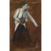 Riproduzione del dipinto Figura femminile in piedi con il busto nudo Giovane donna al suo toilette - Edgar Degas
