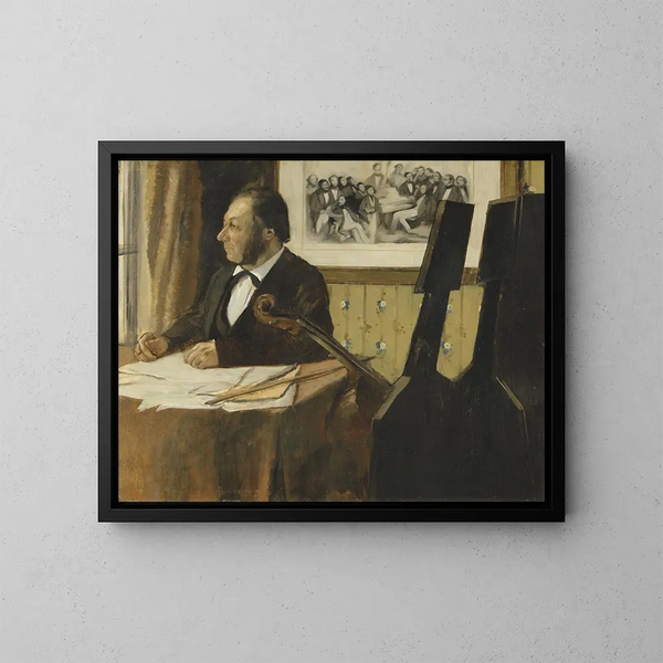 Il violoncellista Pilet - Edgar Degas — quadro incorniciato alla parete