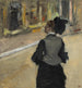 Donna vista di schiena, visita a un museo - Edgar Degas — vista dell’opera