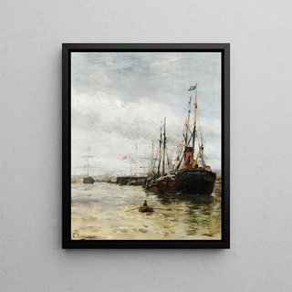 EdmondMarie Petitjean - Boats At The Harbor.webp