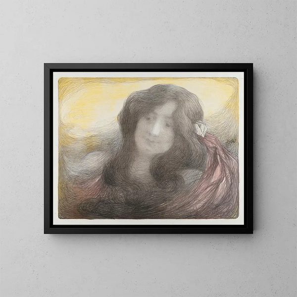 Fille aux longs cheveux - Edmond François Aman-Jean — quadro incorniciato alla parete