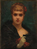 Giovane donna con una maschera - Edmond Hébert — vista dell’opera