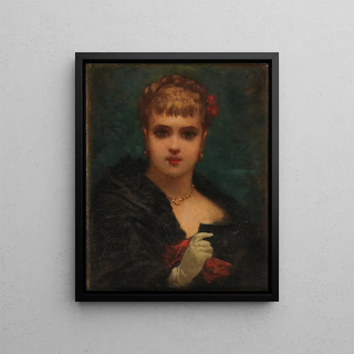 Edmond Hbert - Jeune femme tenant un masque.webp