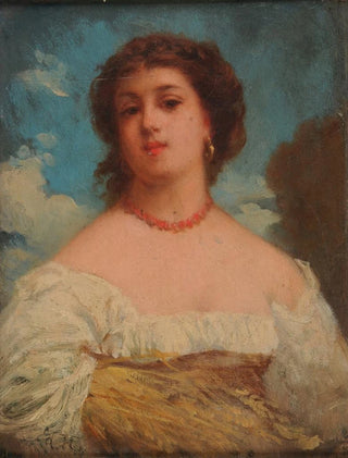 Edmond Hbert - Jeune femme tenant une gerbe de bl.webp