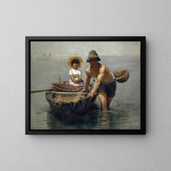 Nelle lagune di Venezia - Edmond Jean de Pury — quadro incorniciato alla parete
