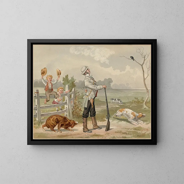 Scène di caccia - Edmund Birckhead Bensell — quadro incorniciato alla parete