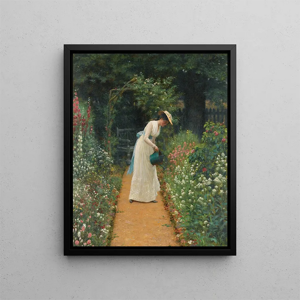 Il giardino della mia signora - Edmund Blair Leighton — quadro incorniciato alla parete