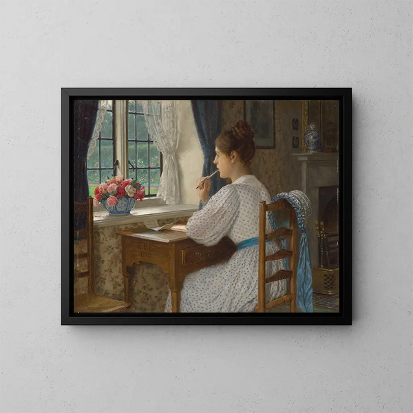 Pensées erranti - Edmund Blair Leighton — quadro incorniciato alla parete