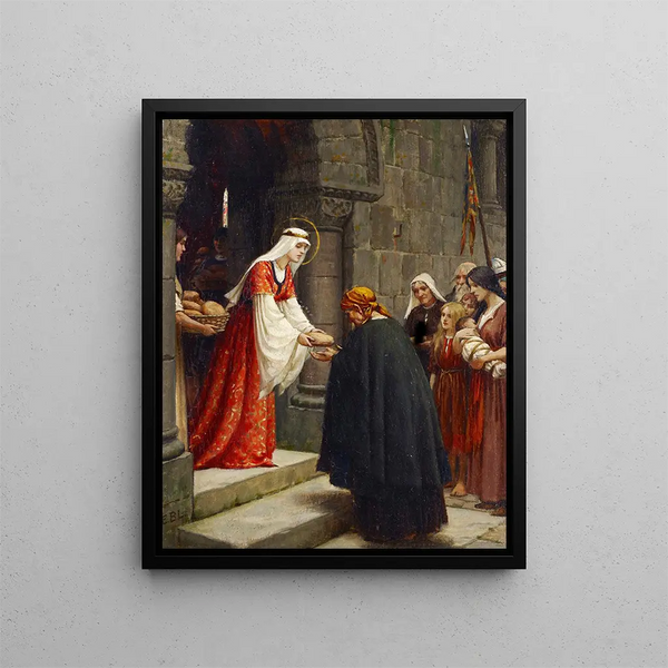 La Charité de Sainte Élisabeth de Hongrie - Edmund Blair Leighton — quadro incorniciato alla parete