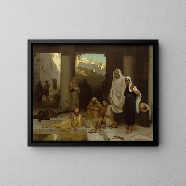 L'aveugle à la piscine de Siloé - Edmund Blair Leighton — quadro incorniciato alla parete