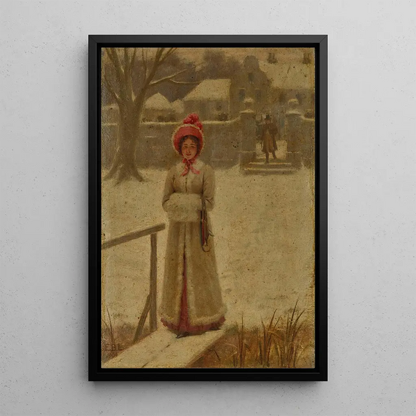 La promenade d'hiver - Edmund Blair Leighton — quadro incorniciato alla parete