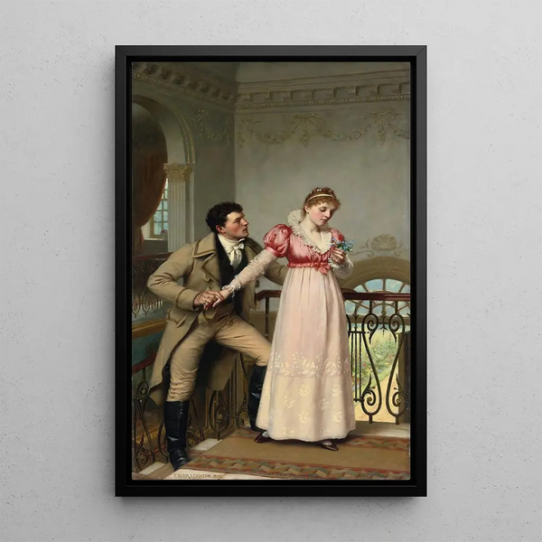 Sì o no - Edmund Blair Leighton — quadro incorniciato alla parete