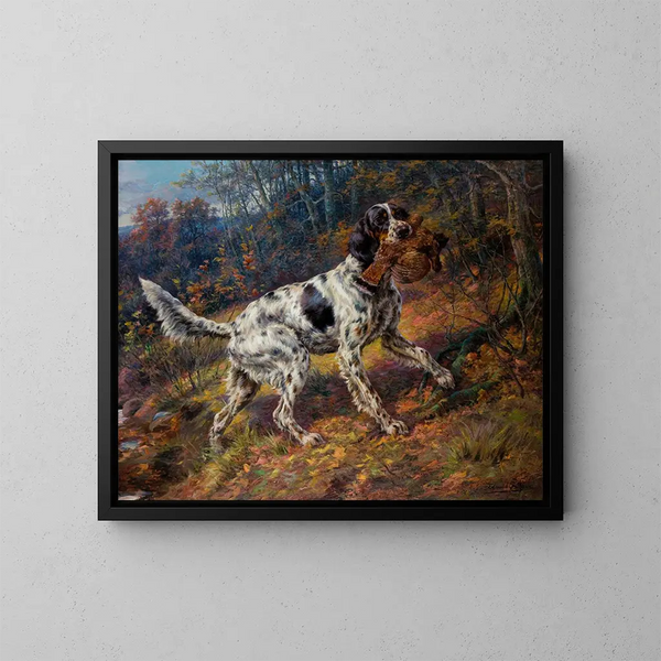 Setter inglese con un fagiano - Edmund Henry Osthaus — quadro incorniciato alla parete