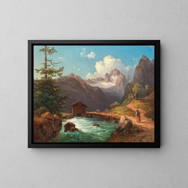 Una vista della catena montuosa del Dachstein - Edmund Mahlknecht — quadro incorniciato alla parete