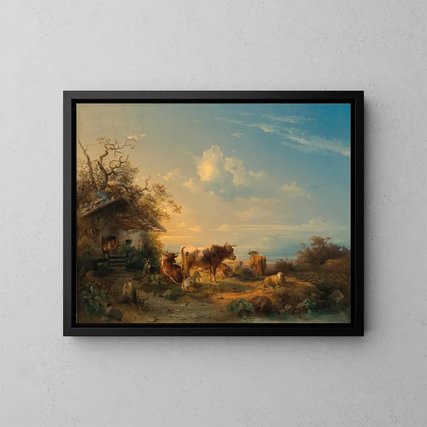 Vaches dans un pré - Edmund Mahlknecht — quadro incorniciato alla parete