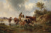 Vache avec bergers au gué - Edmund Mahlknecht — vista dell’opera