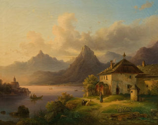 Paesaggio con lago di montagna - Edmund Mahlknecht — vista dell’opera