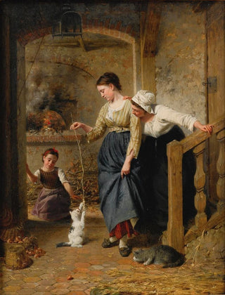 Edouard Castres - Playing With Kittens.webp