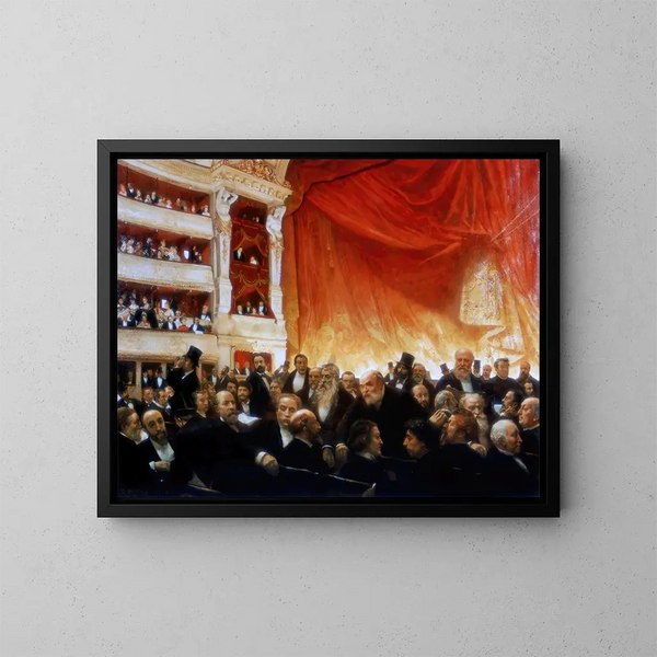 Intermède lors d'une première alla Comédie-Française nel 1885 - Édouard Dantan — quadro incorniciato alla parete