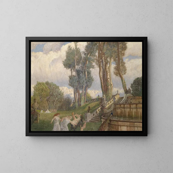 Bambini che giocano - Eduard Ameseder — quadro incorniciato alla parete