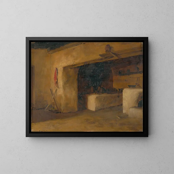 Interno di cottage - Eduard Ballo — quadro incorniciato alla parete