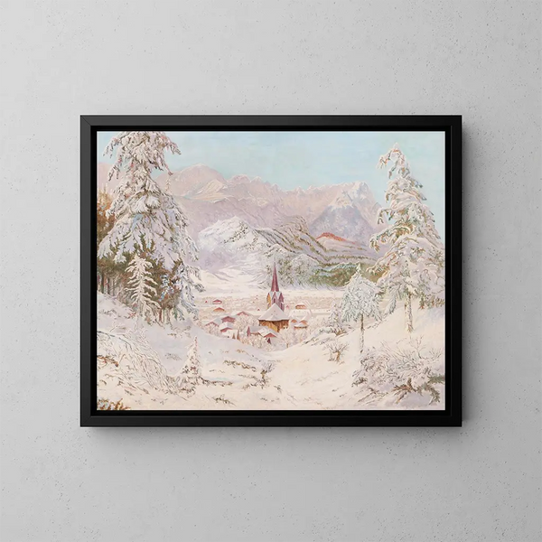 Vista su Garmisch-Partenkirchen - Eduard Kasparides — quadro incorniciato alla parete