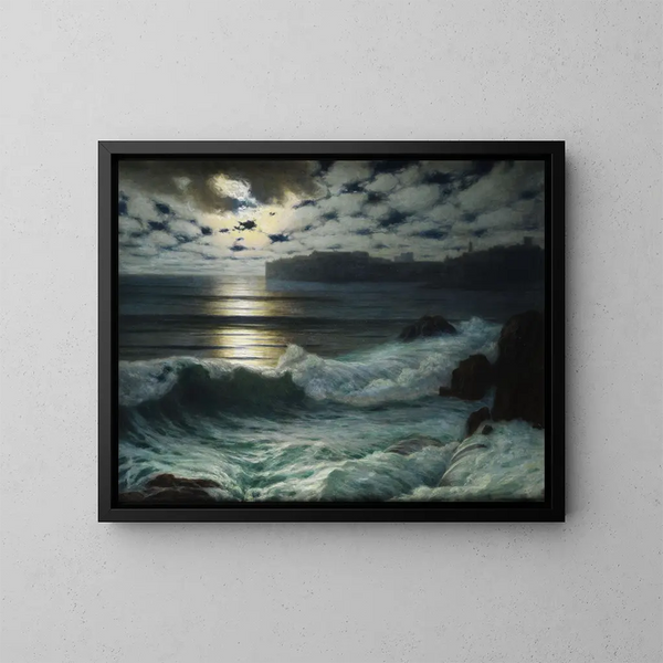 Dubrovnik al chiaro di luna - Eduard Kasparides — quadro incorniciato alla parete