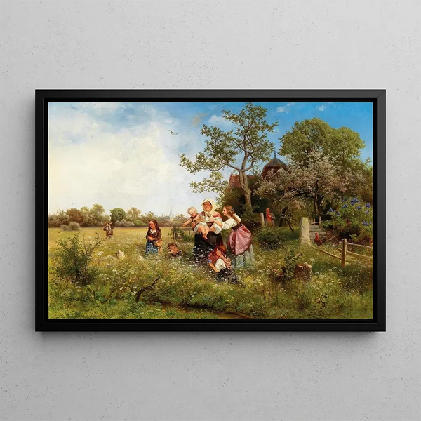 Un Paesaggio Primaverile - Eduard Leonhardi — quadro incorniciato alla parete