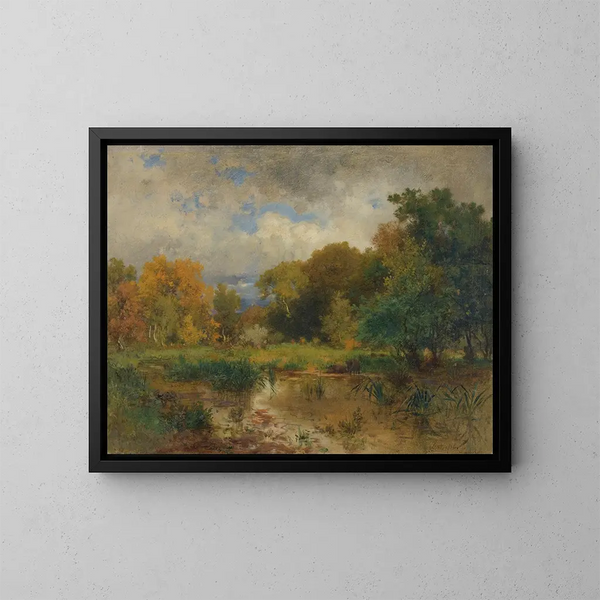 Paesaggio fluviale vicino a Lundenburg - Eduard Peithner von Lichtenfels — quadro incorniciato alla parete