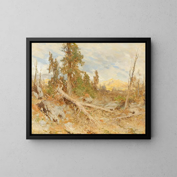 Caduta di alberi - Eduard Peithner von Lichtenfels — quadro incorniciato alla parete