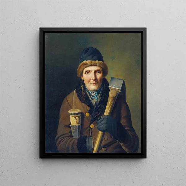 Il boscaiolo - Eduard Ritter — quadro incorniciato alla parete
